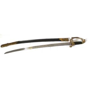 SABRE D'INFANTERIE AVEC SON FOURREAU - POINCON " 11 B " - MARQUAGE FABRICANT AU TALON - XIX°