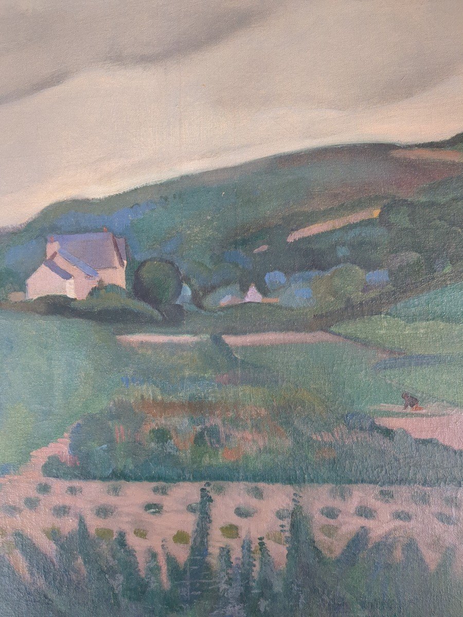 Willems VAN HASSELT paysage fauve 1920 huile sur toile néerlandais -photo-1