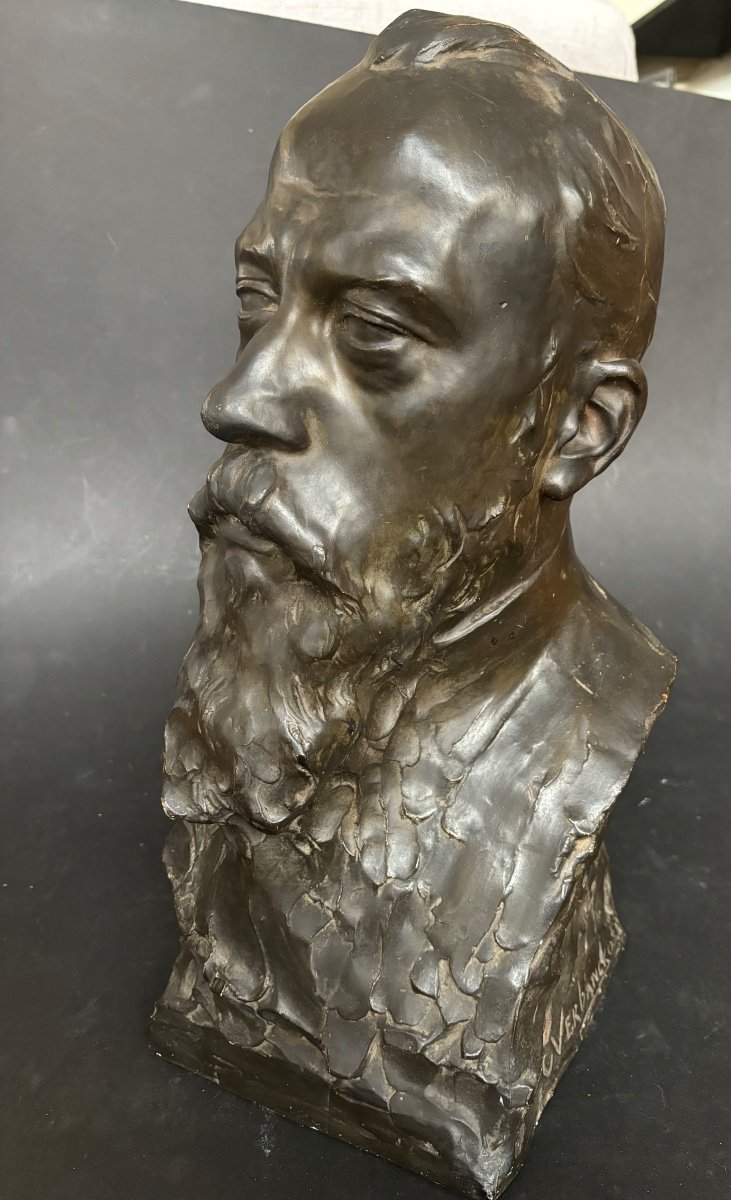 Géo Verbanck (1881-1961) Belgian School Bust Portrait Of The Painter Edouard Roela-photo-2