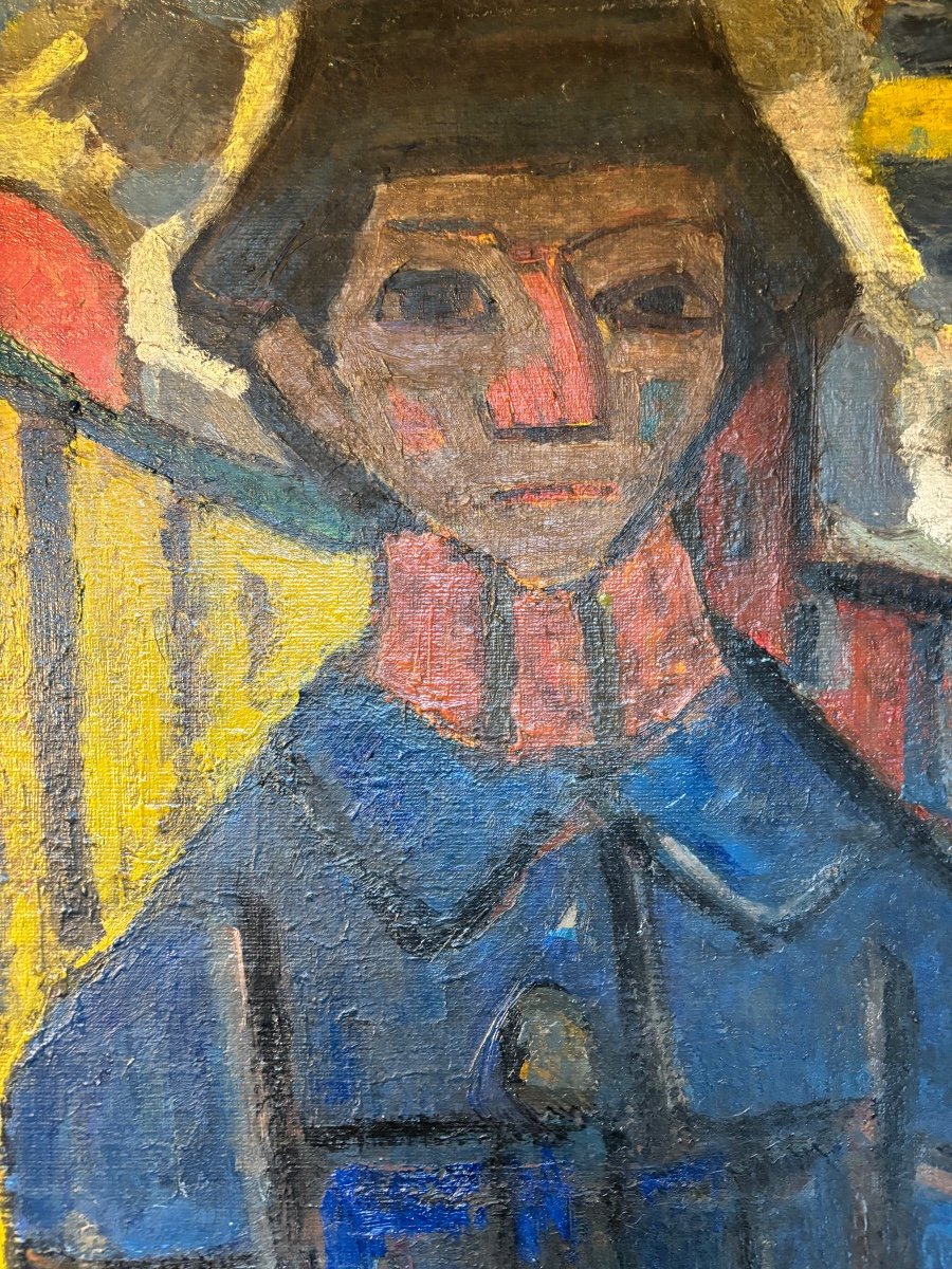 Simon Segal  (1898-1969) Peintre Juif Russe De L’école De Paris Portrait De Femme Huile -photo-2