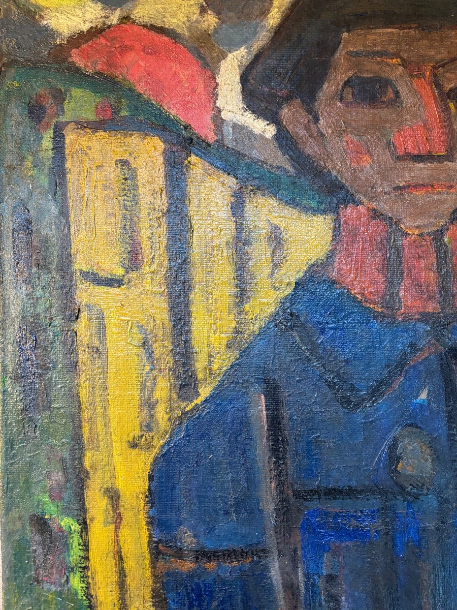 Simon Segal  (1898-1969) Peintre Juif Russe De L’école De Paris Portrait De Femme Huile -photo-3