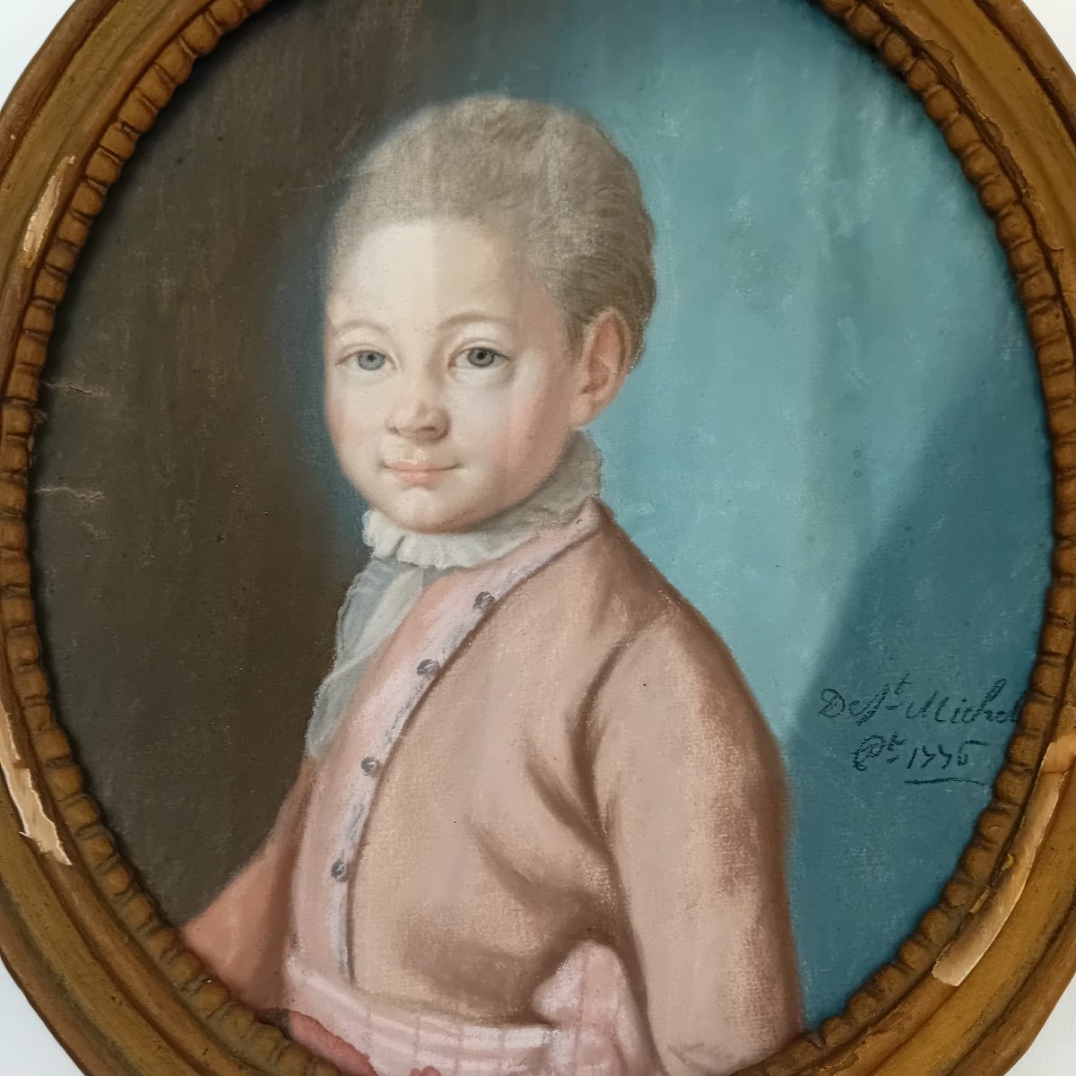 Joseph Chevalier De Saint Michel Portrait De Jeune Garçon 1776 Pastel XVIIIe -photo-2