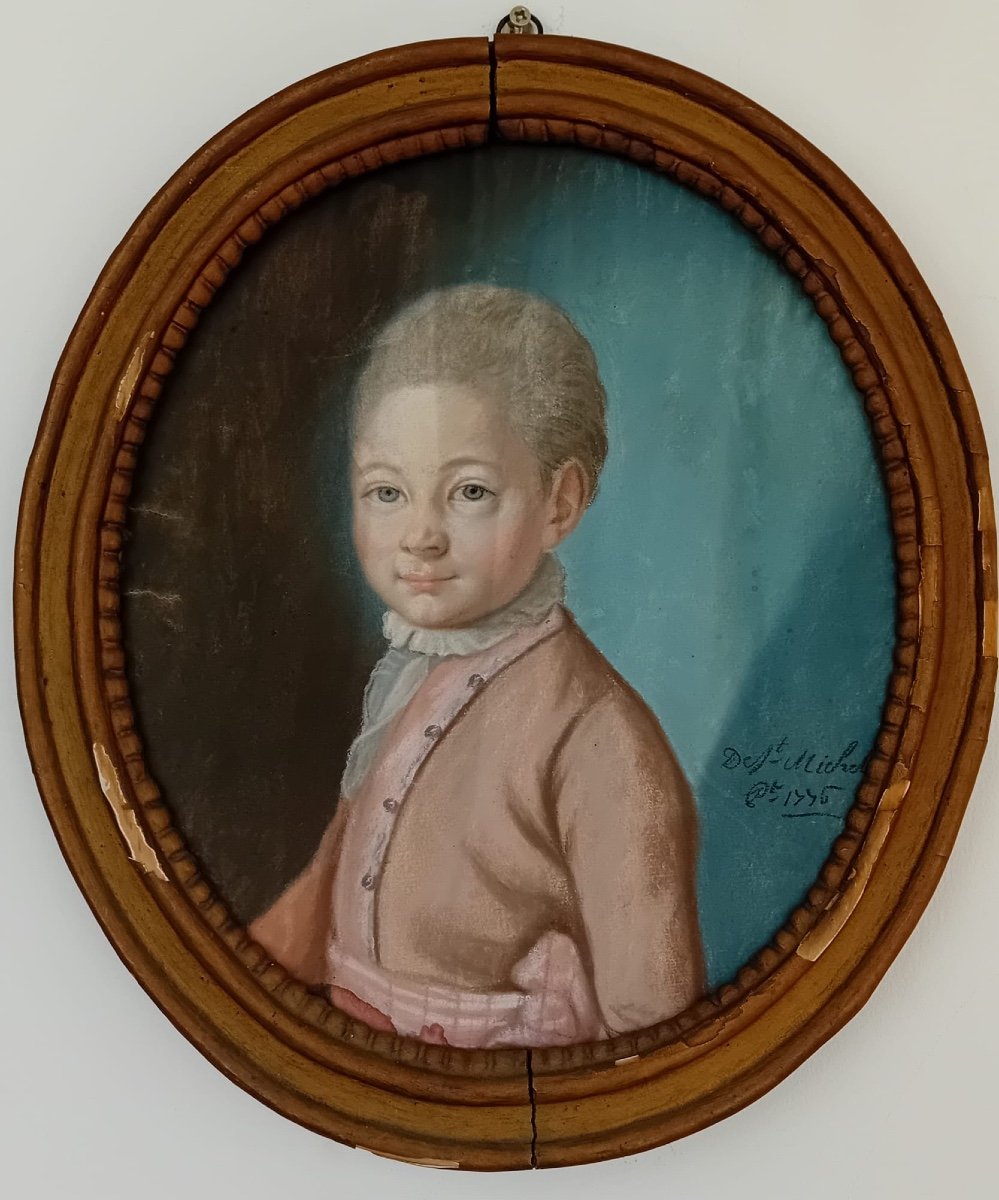 Joseph Chevalier De Saint Michel Portrait De Jeune Garçon 1776 Pastel XVIIIe 