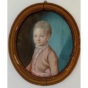 Joseph Chevalier De Saint Michel Portrait De Jeune Garçon 1776 Pastel XVIIIe 