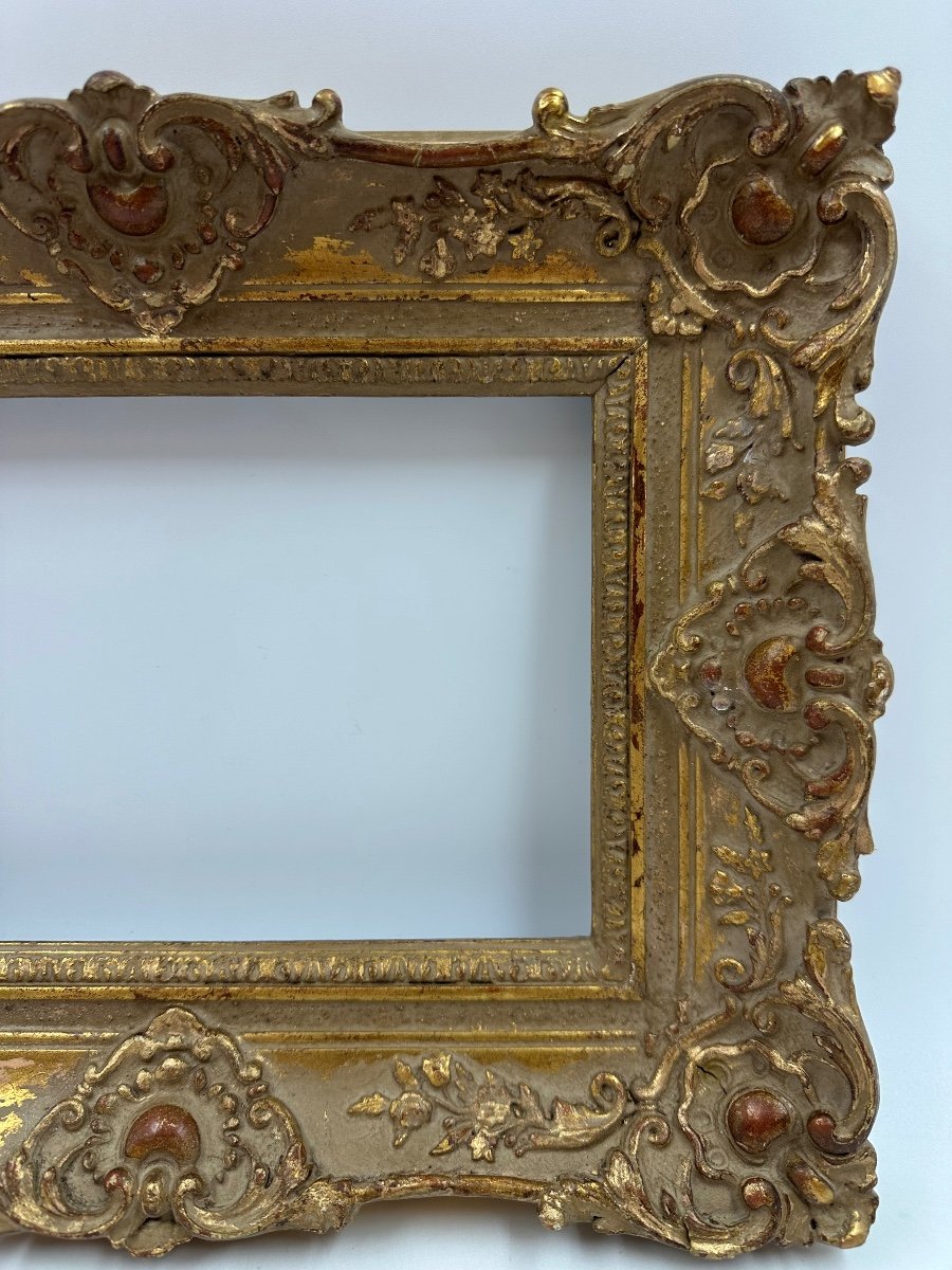 18th Century Frame In Gilded Wood, Louis XV Period-photo-3