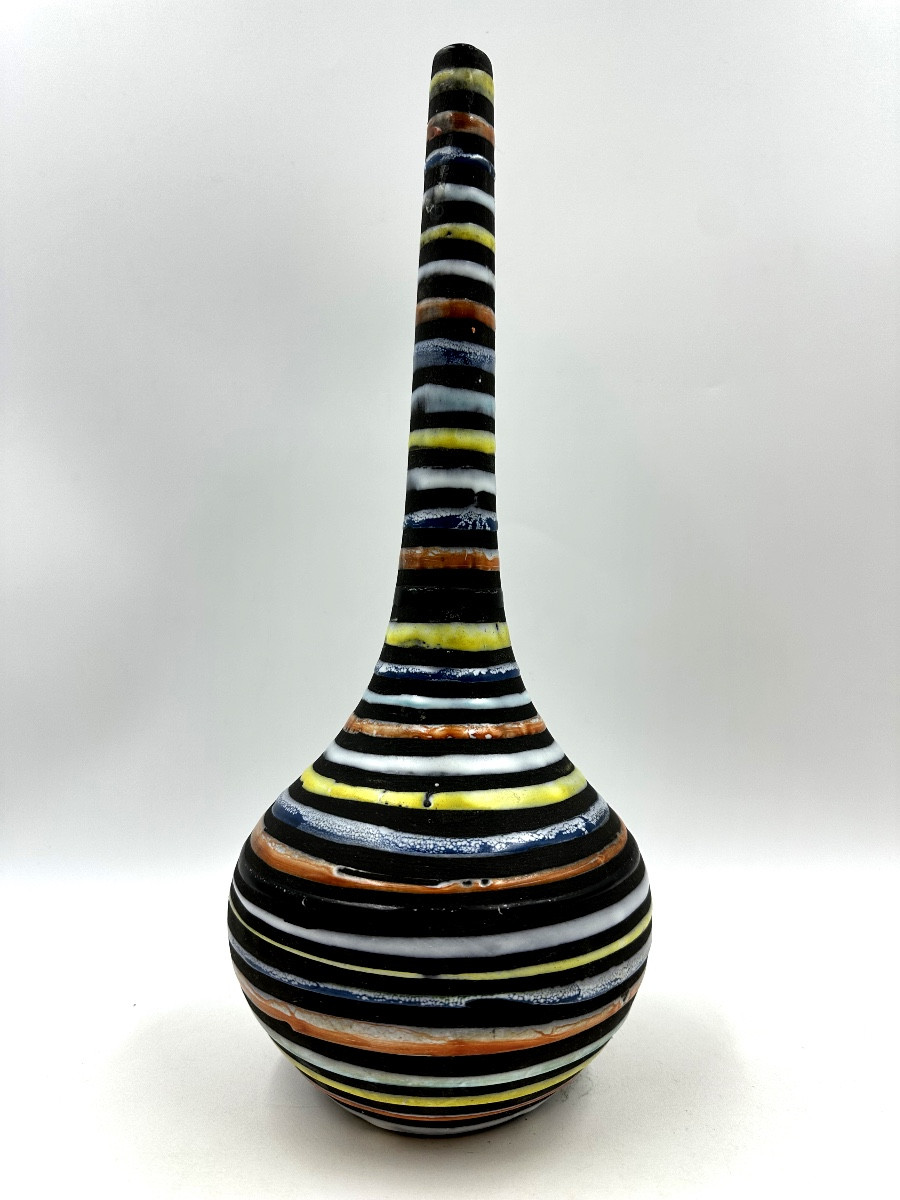 Roger Capron Martini Enameled Ceramic Bottle-photo-2