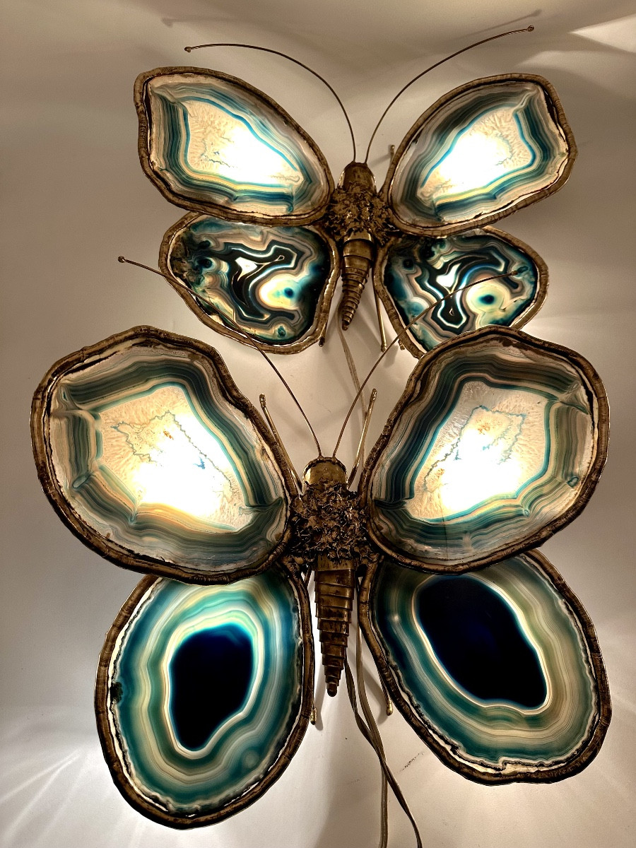 Pair Of Butterfly Wall Lights By Jacques Duval Brasseur -photo-2