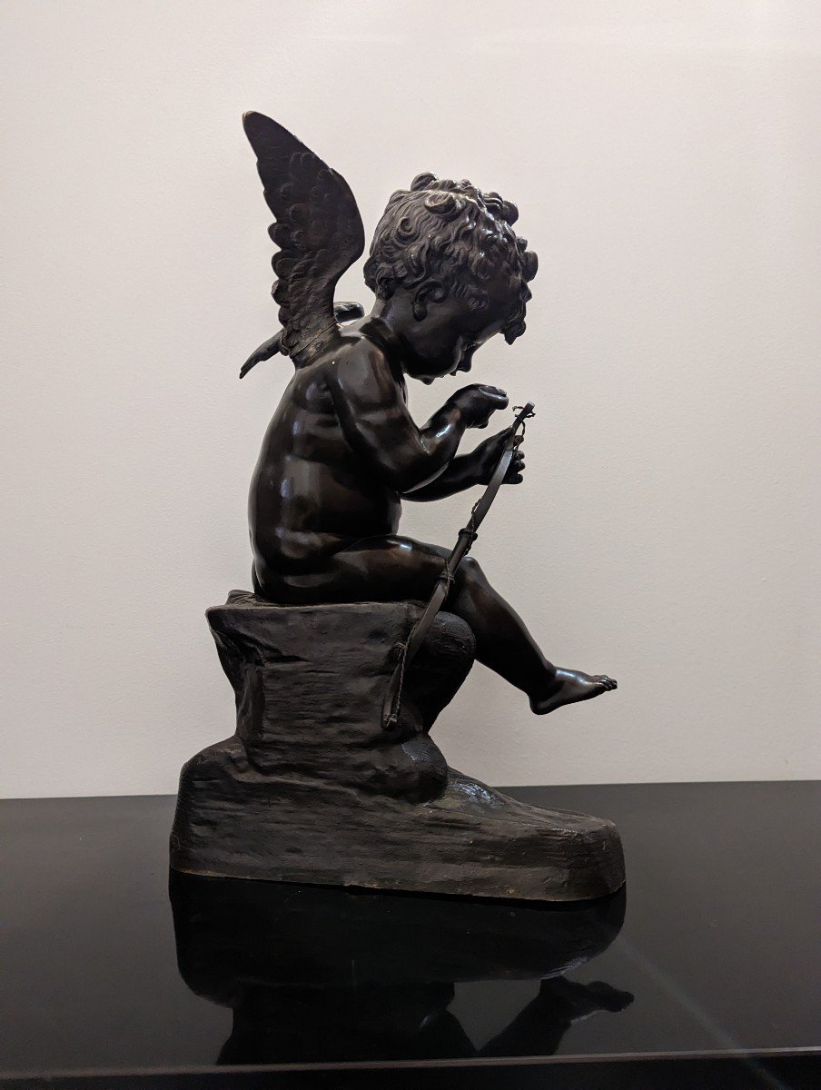 Cupid Bronze Sculpture And His Arch From The Nineteenth Century-photo-4