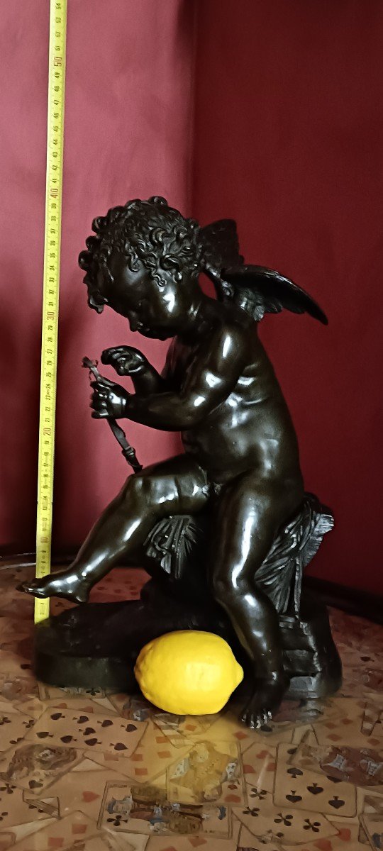 Cupid Bronze Sculpture And His Arch From The Nineteenth Century-photo-6