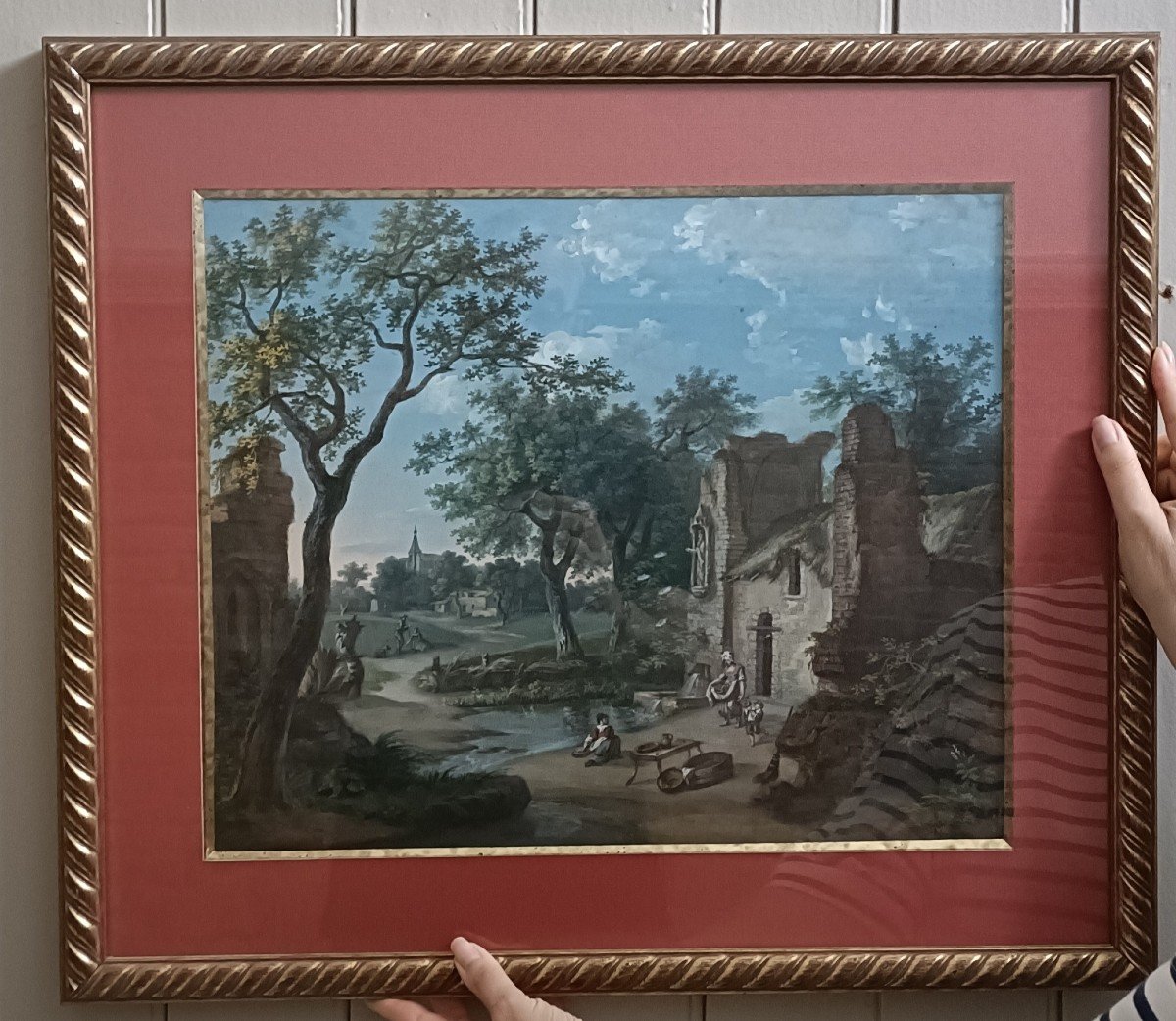 tableau Dessin à La Gouache école Française Première Partie Du XIXème