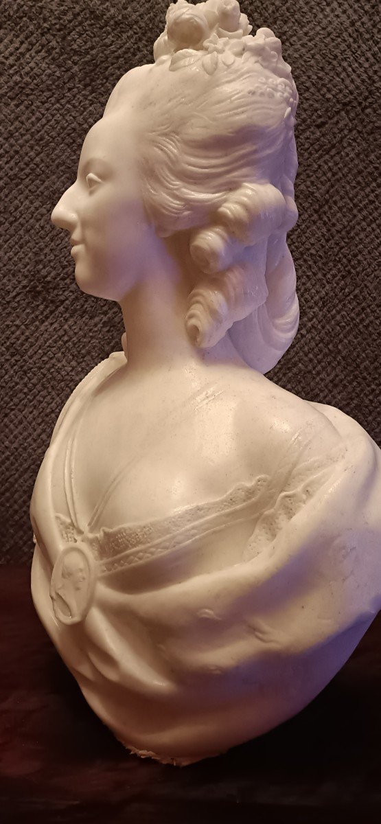 Important Bust Of Marie Antoinette Carrara Marble 19th Century-photo-3