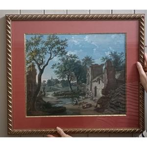 Painting Gouache Drawing French School First Part Of The 19th Century