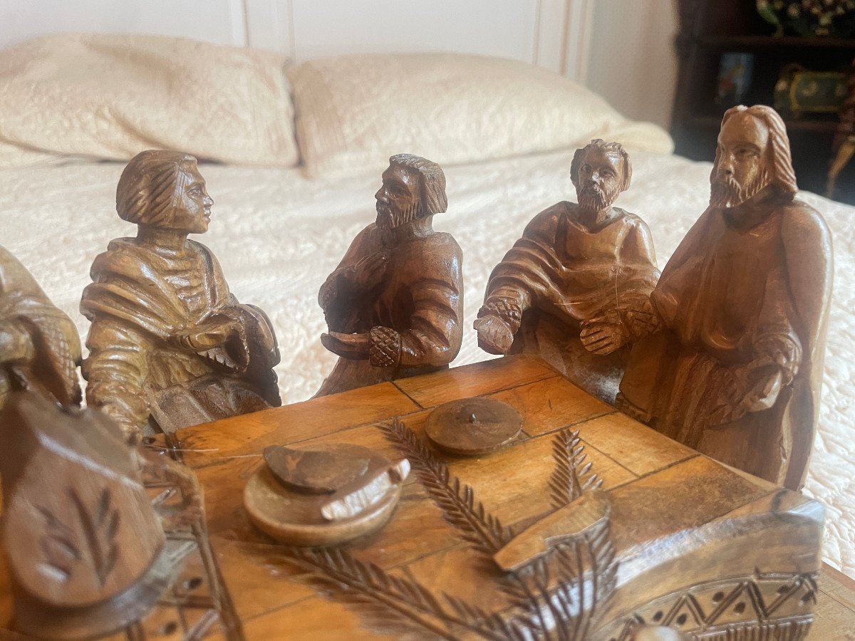 The Last Supper Sculpture On Wood D Olivier Diorama-photo-1