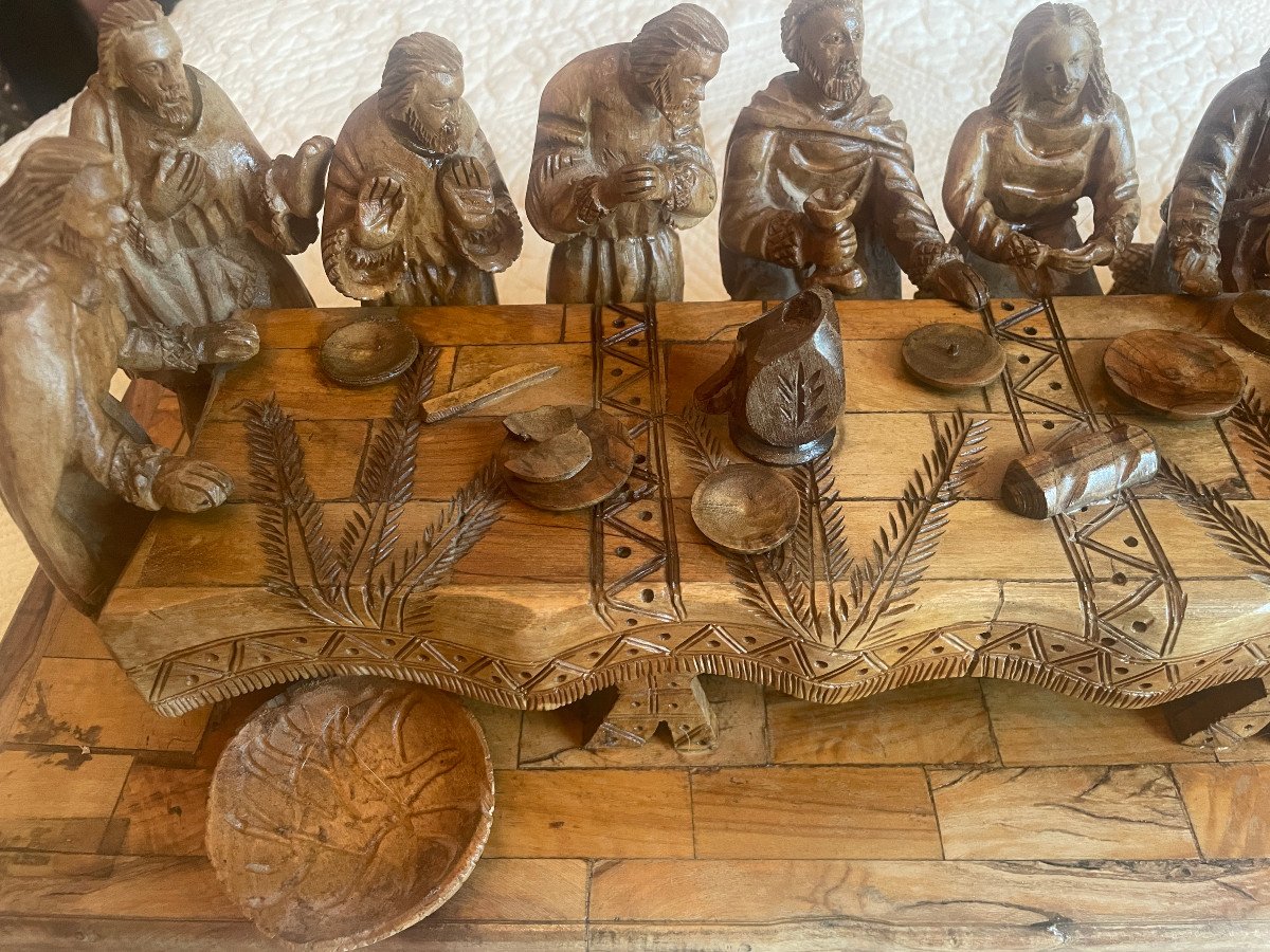 The Last Supper Sculpture On Wood D Olivier Diorama-photo-2