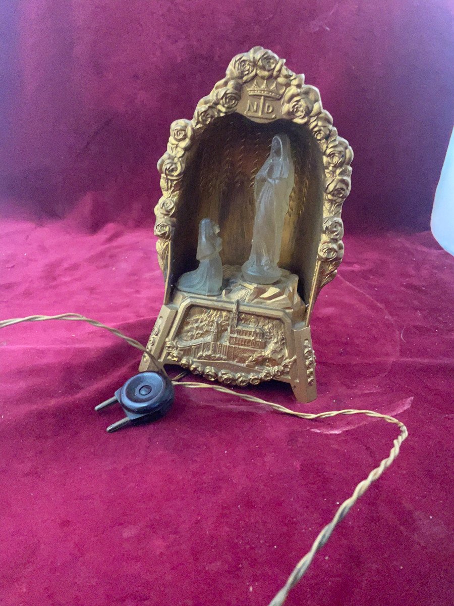Grotto Of Lourdes Bedside Lamp With Music Box-photo-6
