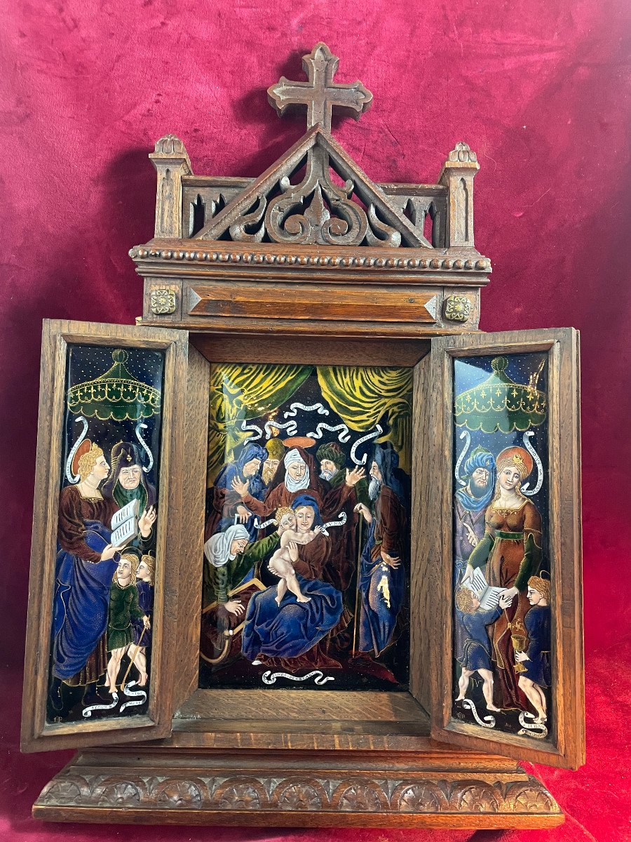 Triptych Enamel Line Of Ste Anne