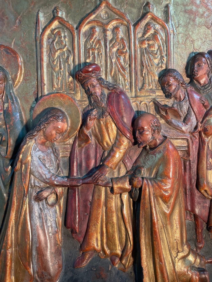 Terra Cotta Triptych Marriage Of The Virgin And Annunciation-photo-1