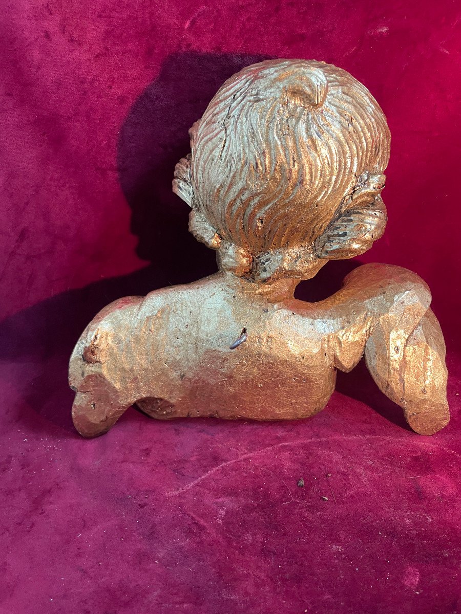 18th Century Gilded Wood Angel-photo-1