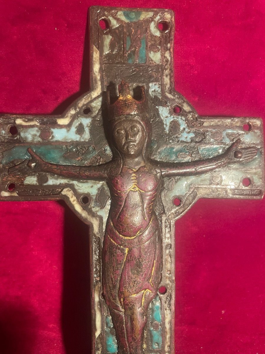 Crucifix  Limoges XIII Eme Siecle  Emaille -photo-4