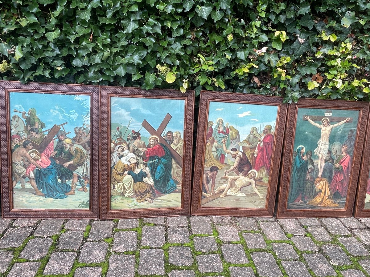 Complete Stations Of The Cross On Framed Canvas-photo-4