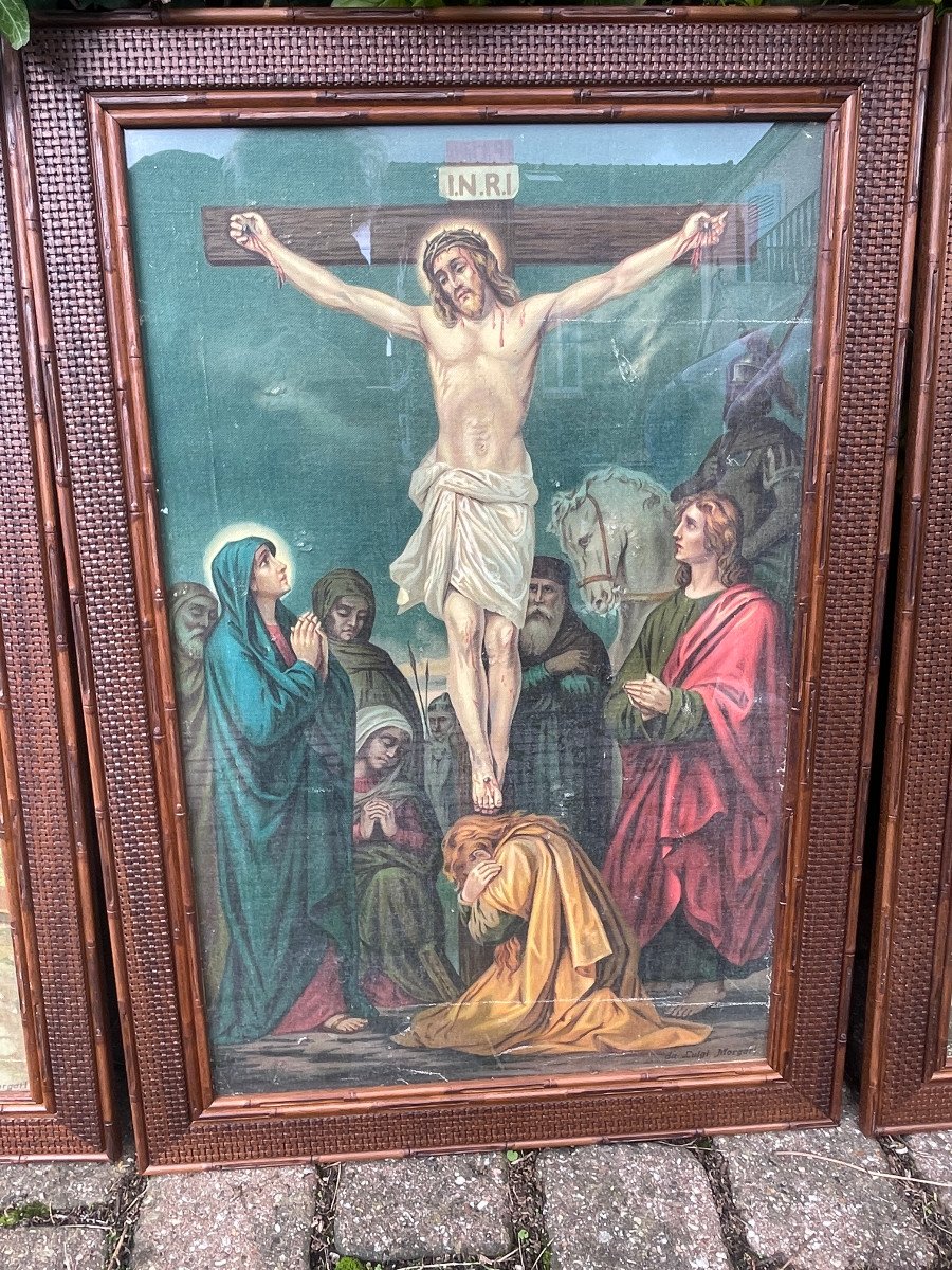 Complete Stations Of The Cross On Framed Canvas-photo-2