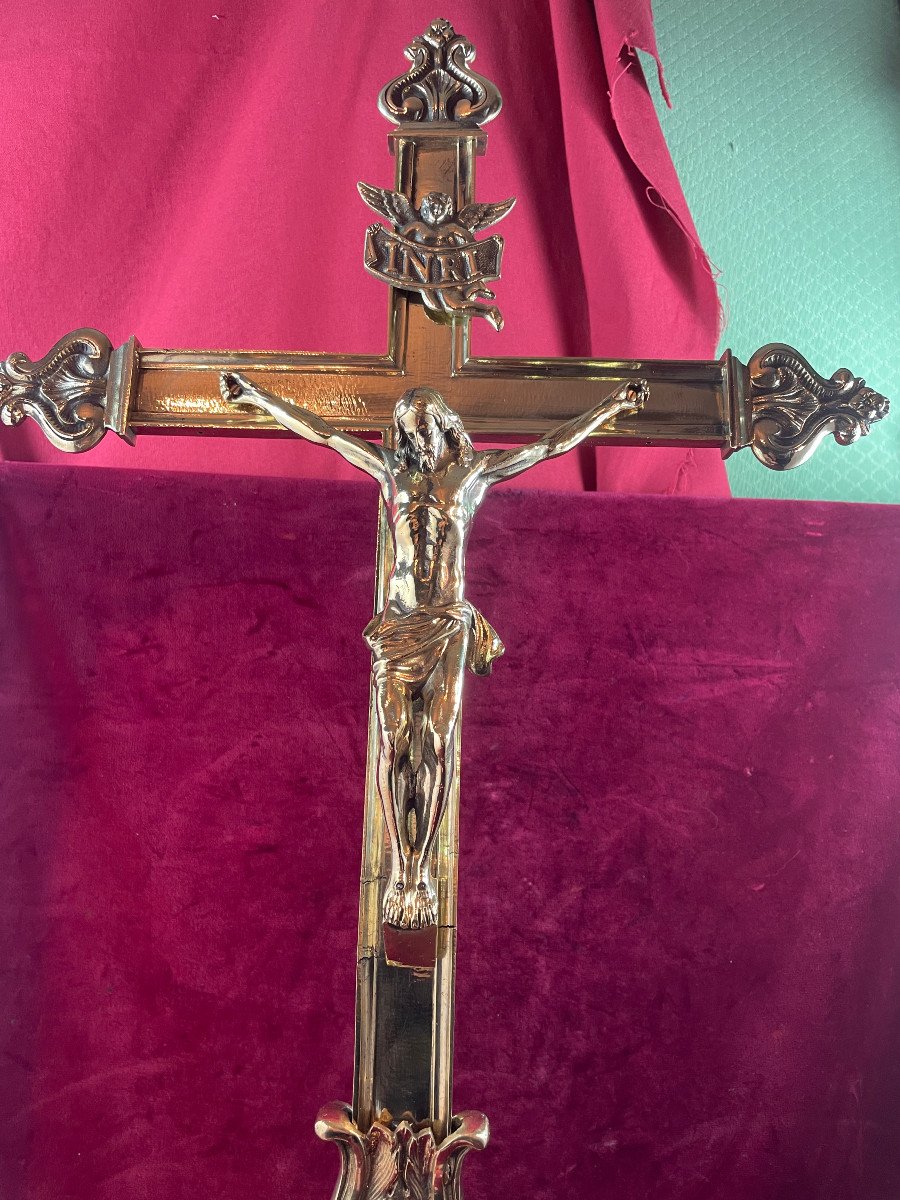 Gilded Bronze Altar Cross-photo-1