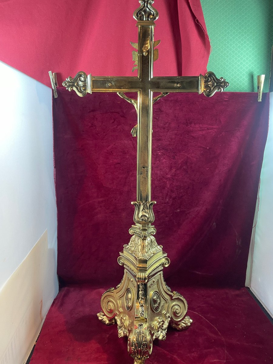 Gilded Bronze Altar Cross-photo-2