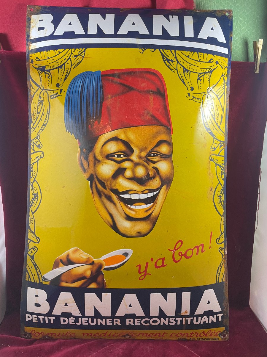 Banania Enamel Advertising Plate