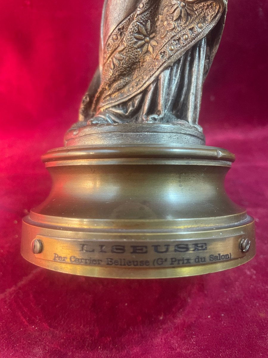 Liseuse Carrier Belleuse Bronze Chriselephantine-photo-4