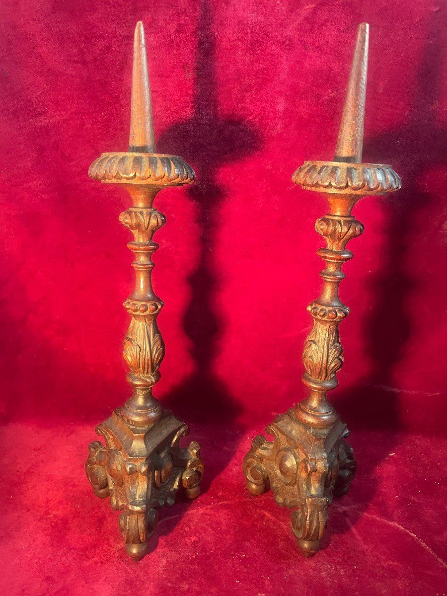 18th Century Wooden Candlestick