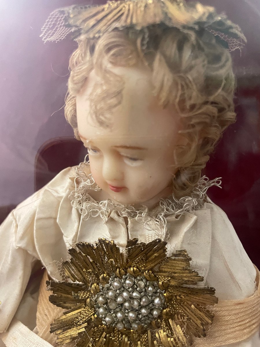 Jesus Child In Wax Under Globe-photo-2