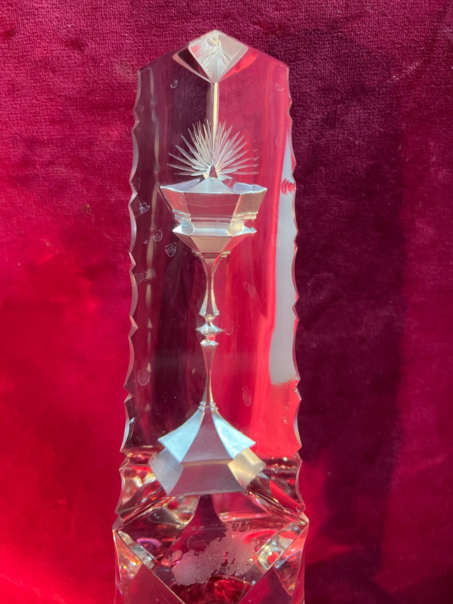 Holographic Cut Crystal Prism Val St Lambert Crystal Chalice Cut-photo-2