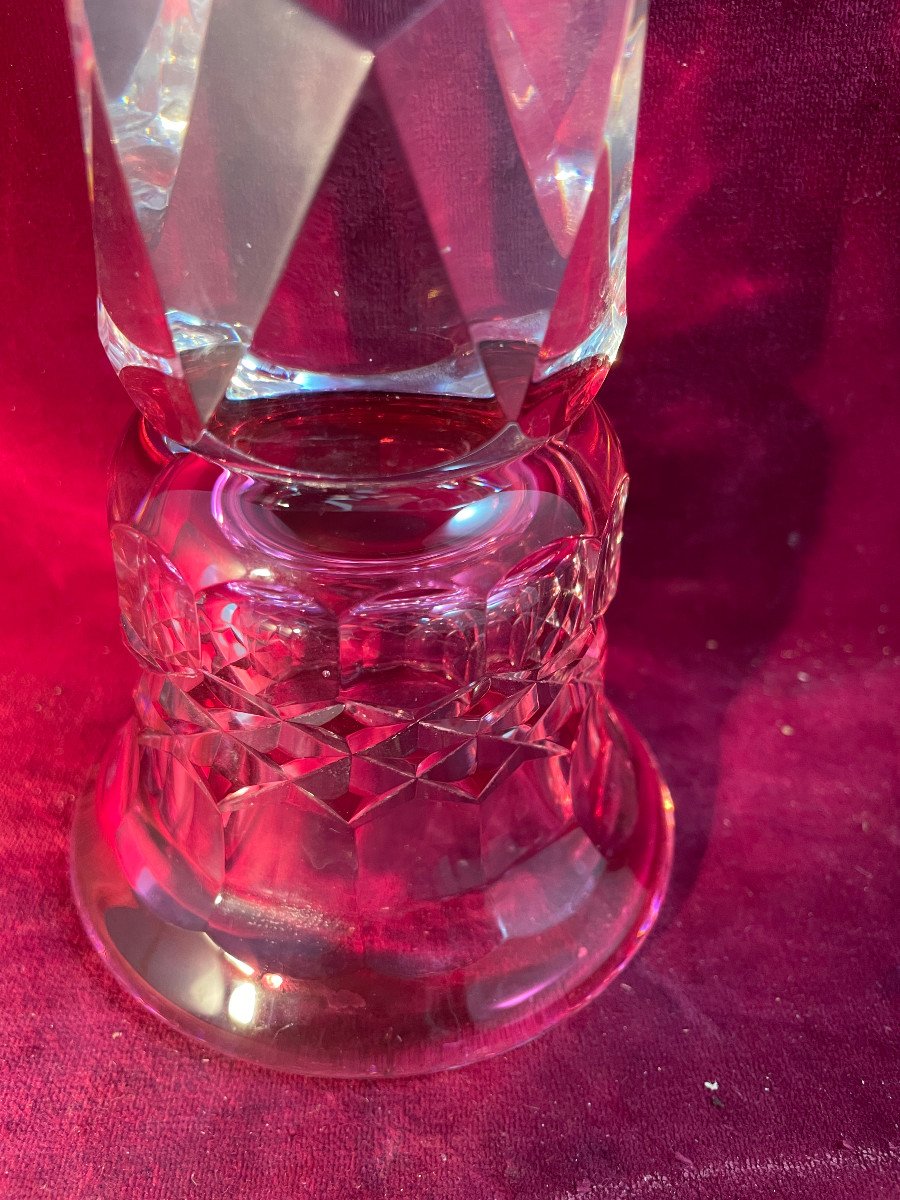 Holographic Cut Crystal Prism Val St Lambert Crystal Chalice Cut-photo-3