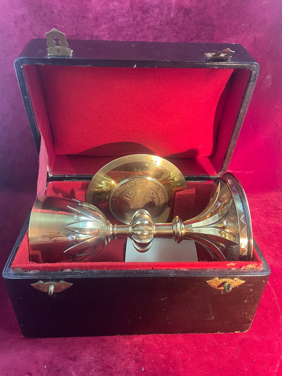 Silver Chalice With Its Patena And Box