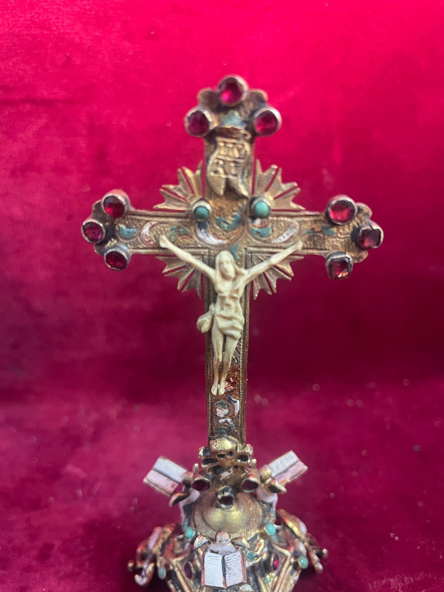 Crucifix Argent Vermeil Austro Hongrois-photo-2