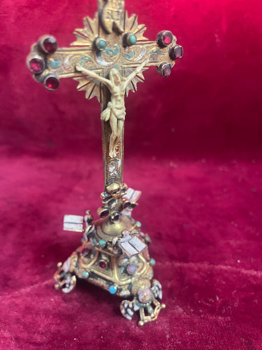 Crucifix Argent Vermeil Austro Hongrois-photo-3