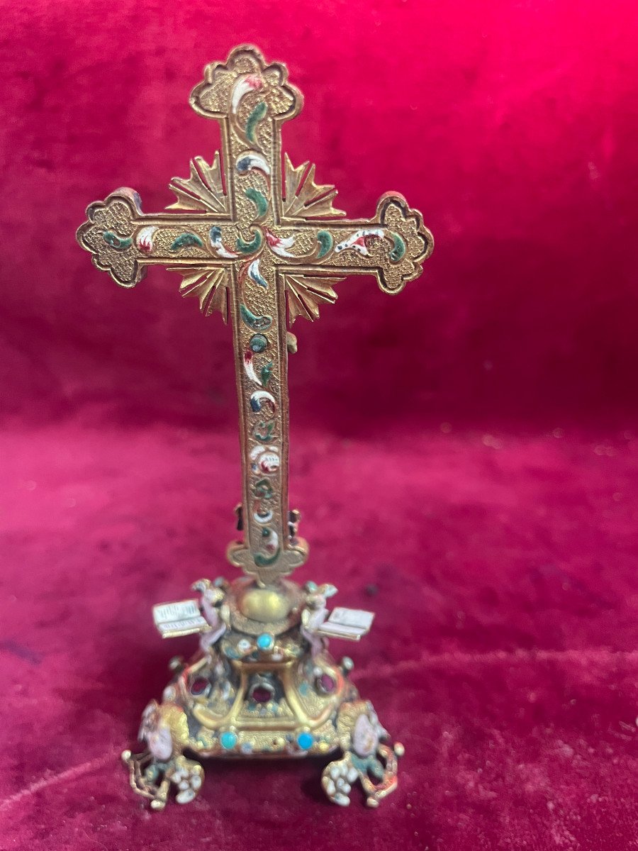 Crucifix Argent Vermeil Austro Hongrois-photo-4