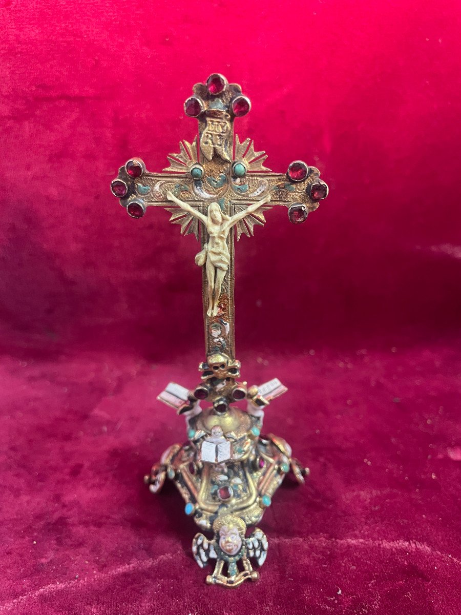 Crucifix Argent Vermeil Austro Hongrois-photo-1