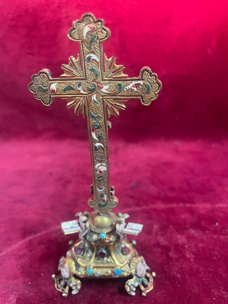 Crucifix Argent Vermeil Austro Hongrois-photo-3