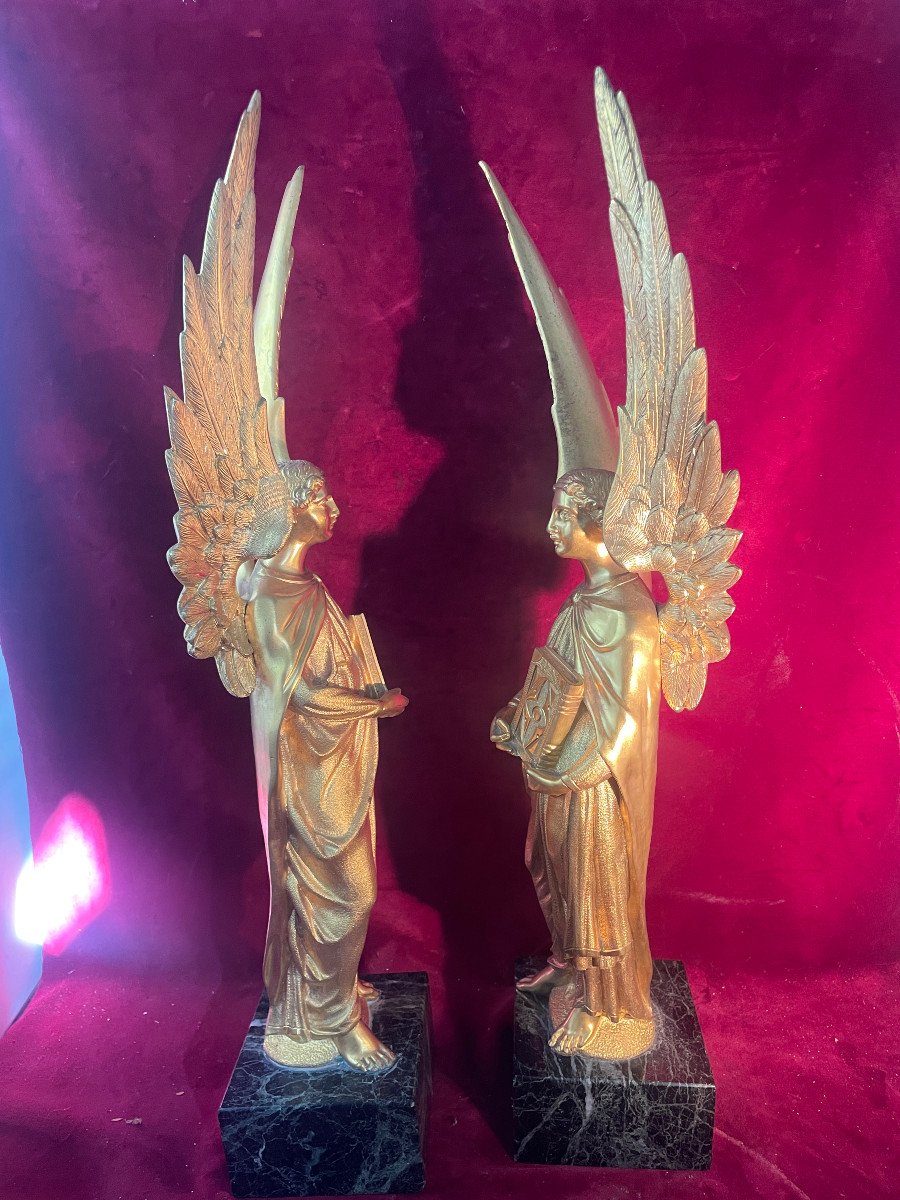 Anges Paire Bronze Dore-photo-1