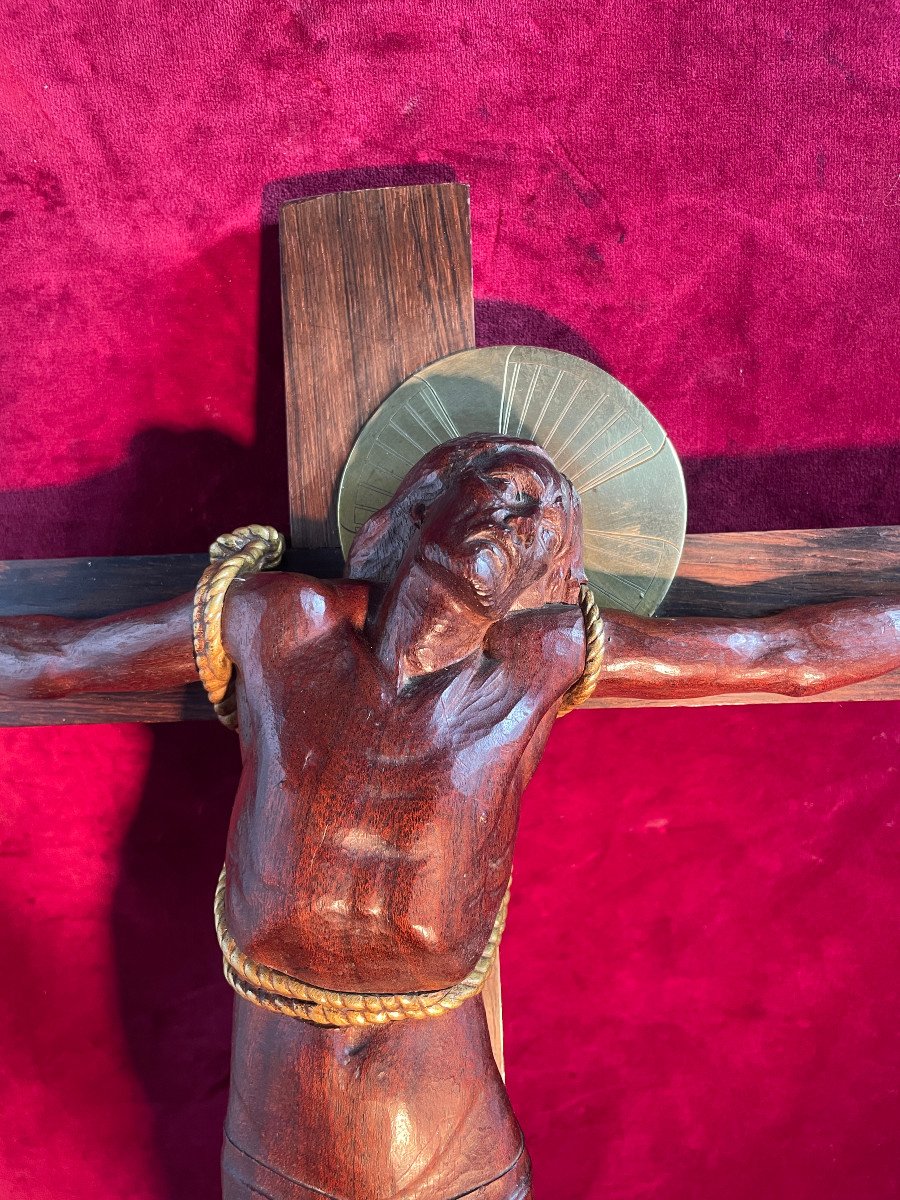 Crucifix Heuvelmans Mahogany Rosewood Bronze-photo-2