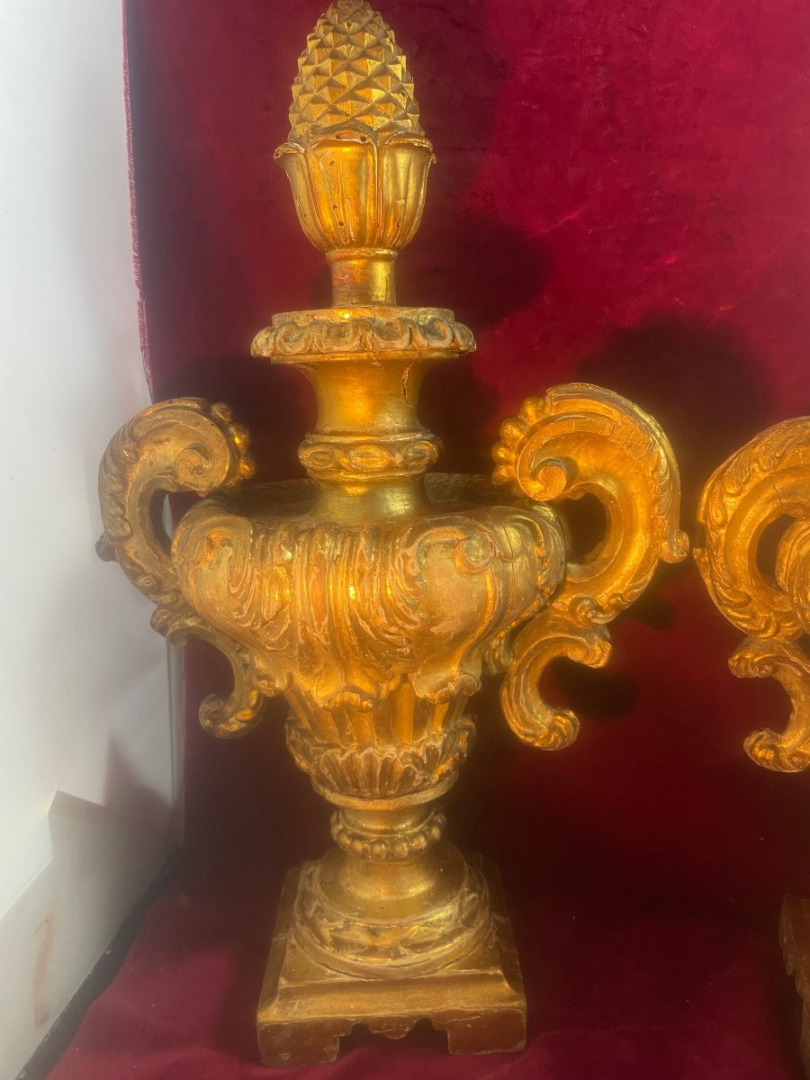 Gilded Wooden Altar Vases -photo-3