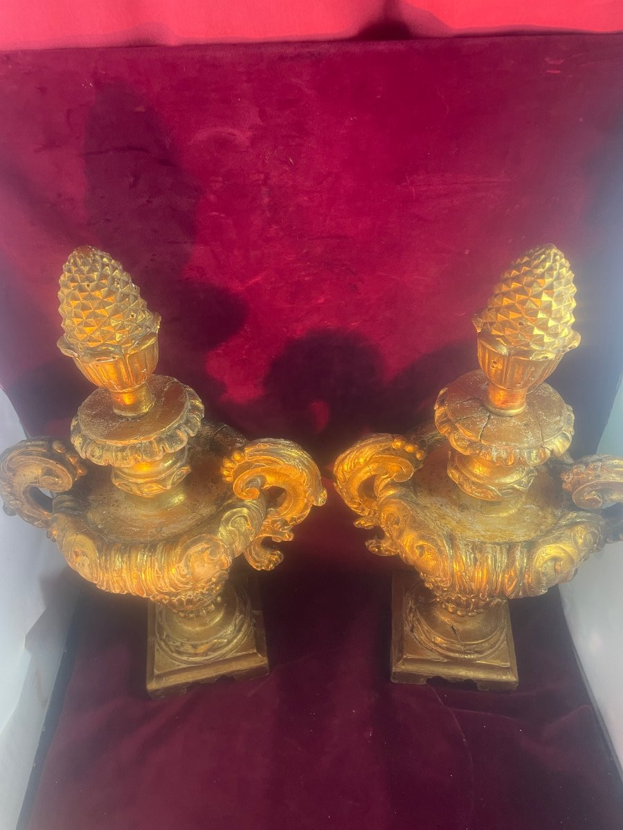 Gilded Wooden Altar Vases -photo-4