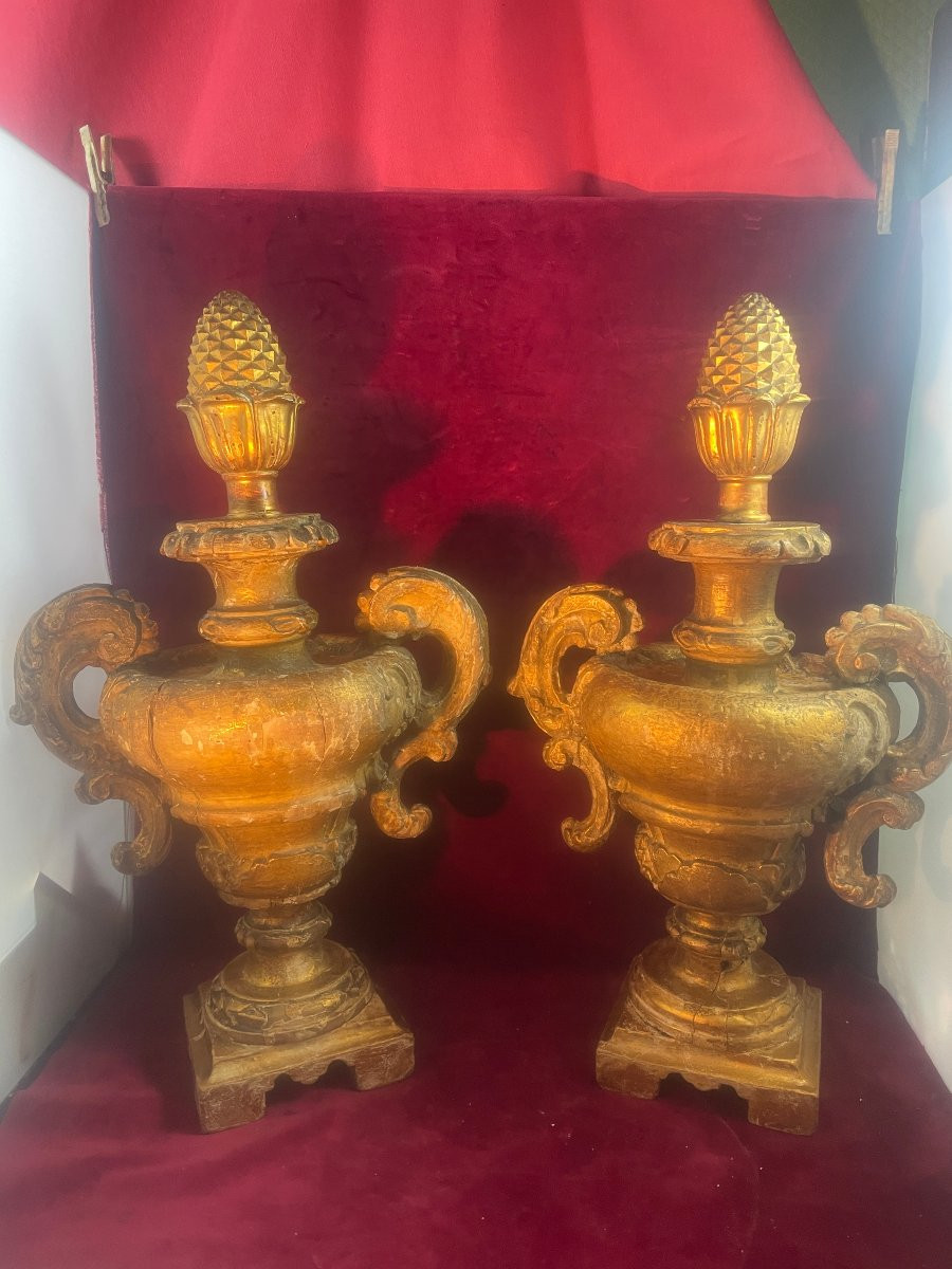 Gilded Wooden Altar Vases -photo-1