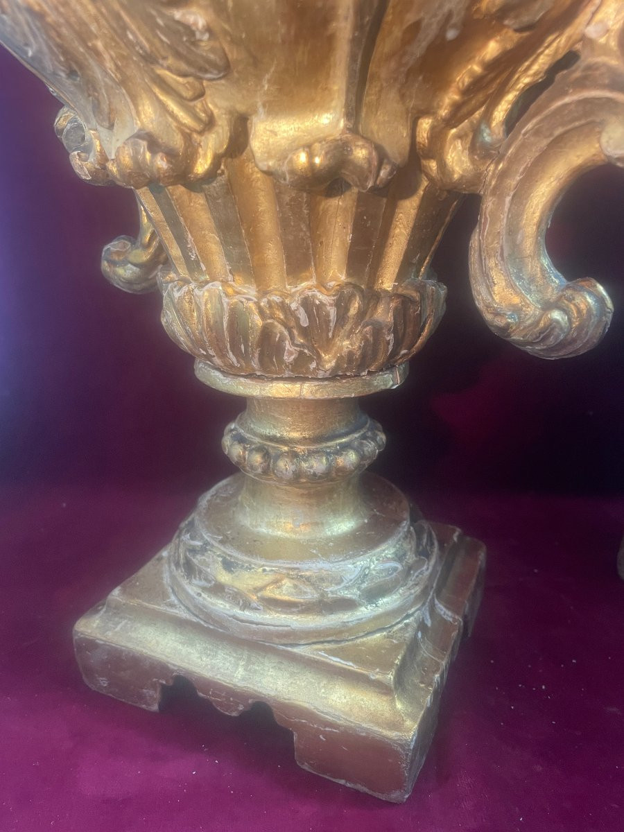 Gilded Wooden Altar Vases -photo-4