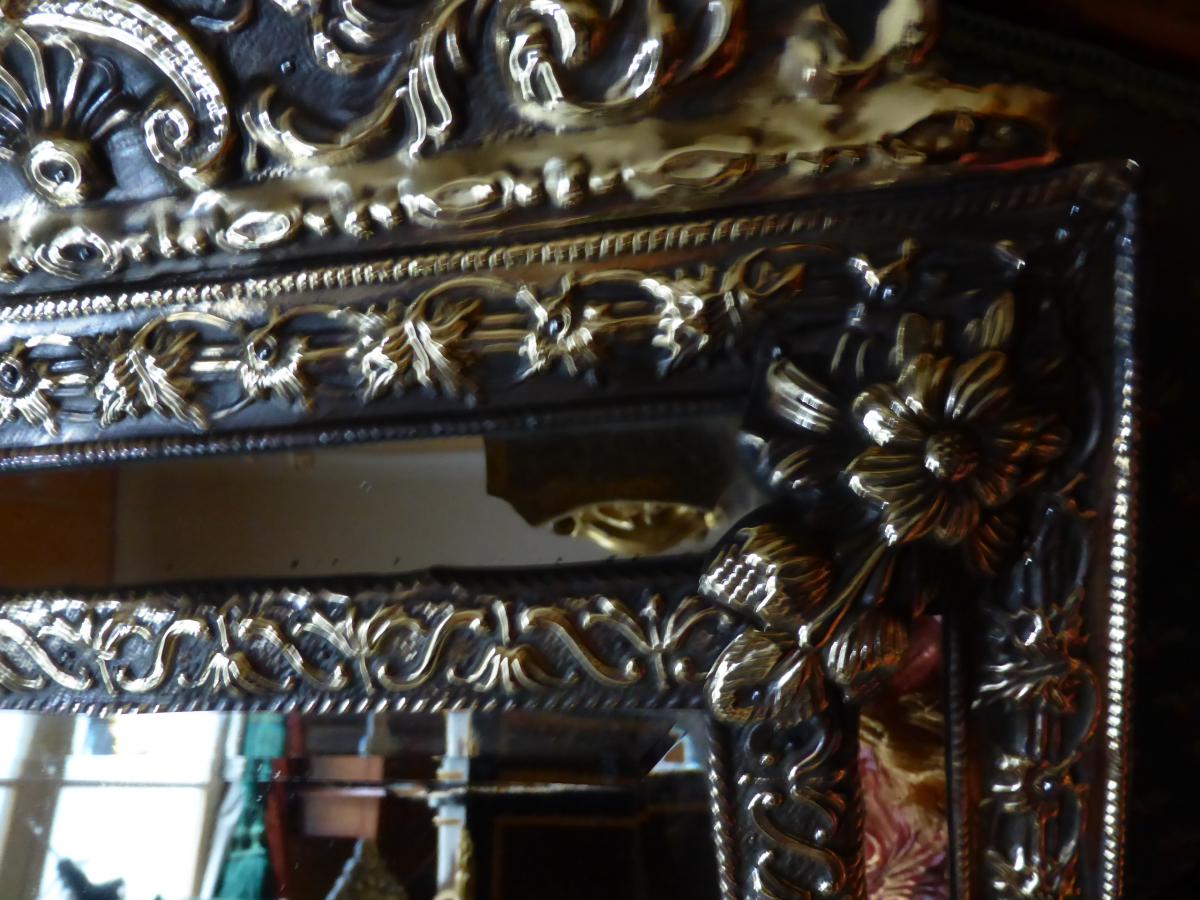 Louis XIV Mirror Niii Style Brass Repels-photo-1