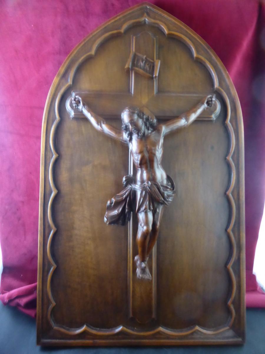 Christ In Boxwood On Frame-photo-1