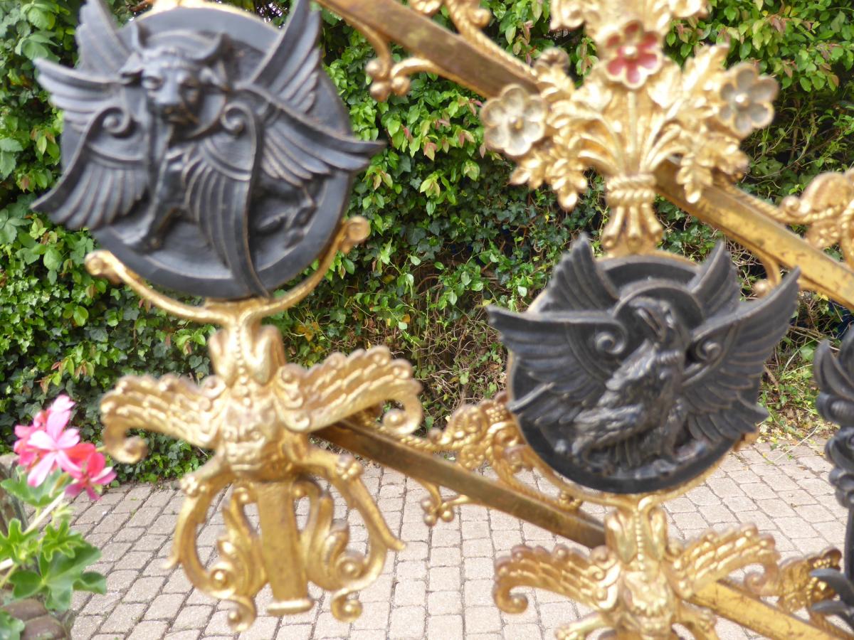 Candelabres D Autel Bronze Dore Articule Evangelistes-photo-4