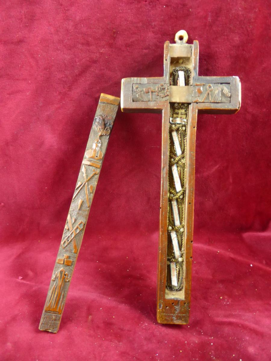 Croix Reliquaire Bois Ivoire-photo-2