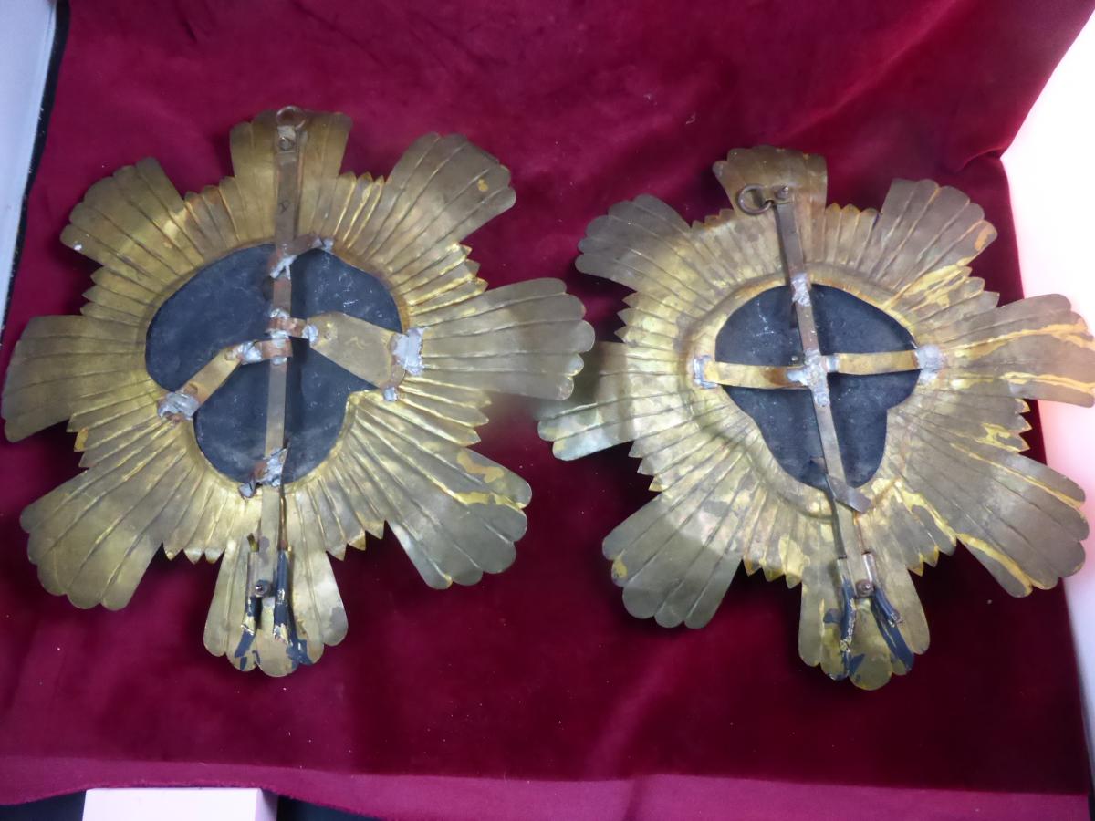 Angels Heads In Medaillon Pair-photo-2